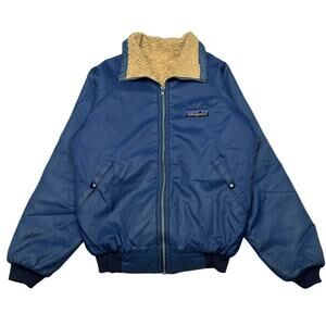 Vintage 70s Patagonia Shelled Synchilla Bomber Jacket Reverse Pile Men's Small